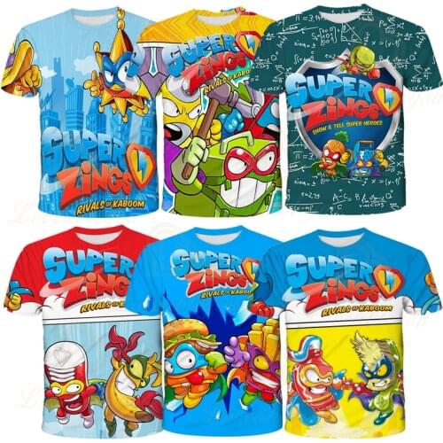 Games Video Superzings T Shirt Summer Short Sleeve O-neck Tshirt Super Zings Tees Baby Boys Kids Casual Cartoon Tops Tees