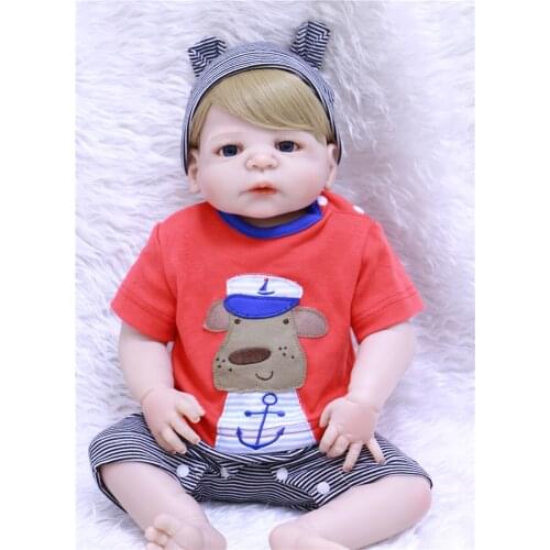 Bebe NPK 22" boy reborn babies dolls full silicone dolls reborn children gift with magnetic pacifier bottle girls toys bonecas