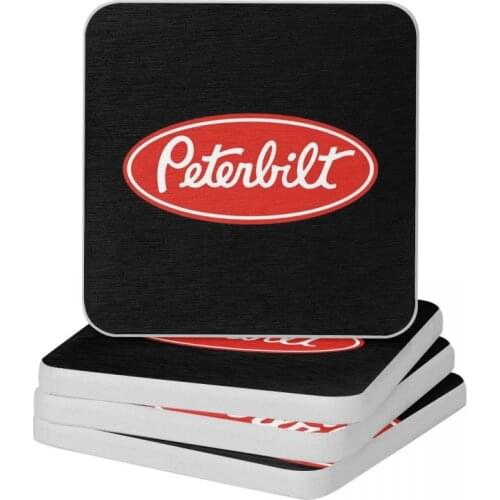 Peterbilt Truck Logo Redwhite Diatom Square Round Coaster Eco-friendly Cup Bonsai Mat Soap Toothbrush Pad 10x10cm