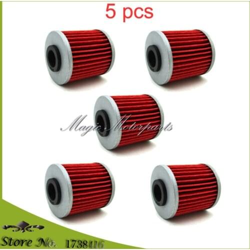 5pcs Oil Filters For Suzuki RMZ 250 RMZ450 2008-2016 EVO 300 250 4stroke Kawasaki KX 250 250F KX450F