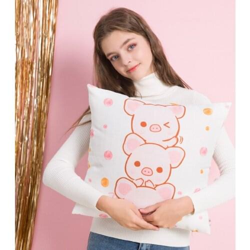 Mattys Girl heart lovely pig comfort cotton and linen cushion creative gift pillow pillow core
