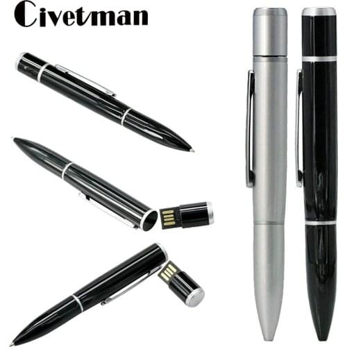 Ballpoint Pen Can Write with USB 2.0 Flash Drive Pen Drive 8GB 16GB 32GB 64GB 128GB 256GB Pendrive USB Flash Memory Stick Disk