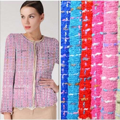 Fashion Multiple Color Tweed Fabric For Dress Overcoat Tecidos Para Roupa Sew cloth tissu au meter tissus tela DIY patchwork