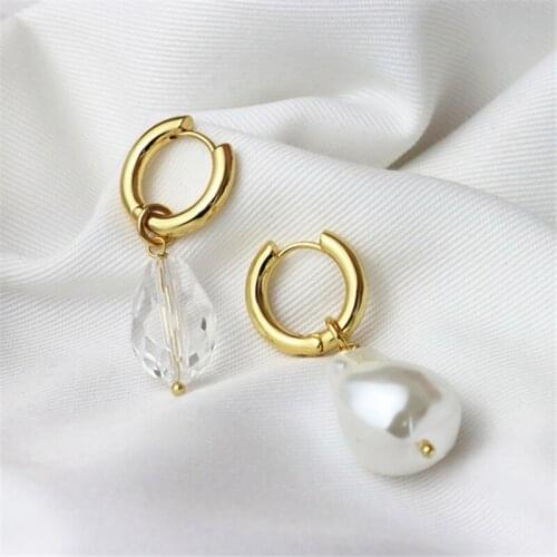 Kshmir Fashion vintage asymmetric design pearl earrings high imitation baroque pearl earrings exquisite jewelry gifts 2021