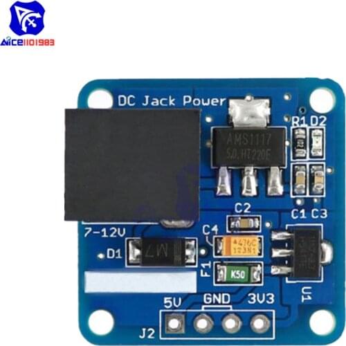 Diymore DC-Jack DC 7 -12V to DC 5V/3.3V Step-down Buck Converter Power Supply Module for Arduino