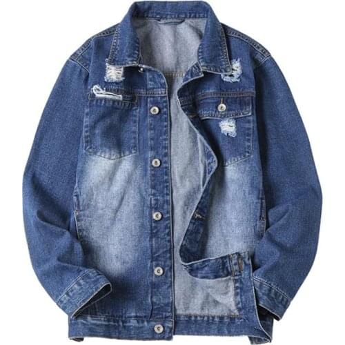 2021 New Cotton Denim Jacket Men Casual Solid Color Lapel Single Breasted Jeans Jacket Men Autumn Slim Quality Mens coat 7XL