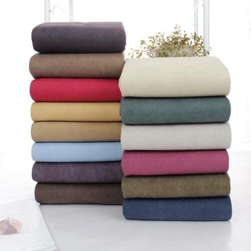 New Pure Color Fabric Handmade thickening canvas 148cm width water wash sofa Bags Fabric