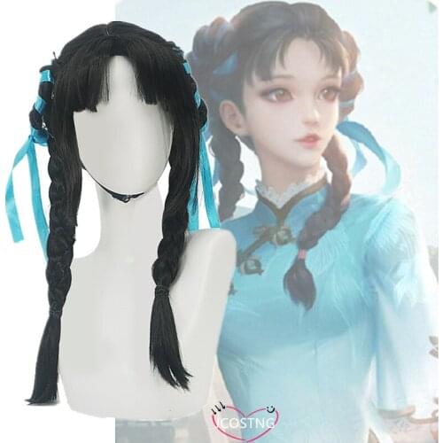 Game The Glory of The King Xi Shi Shi Yu Yi Jiangnan Cos Wig Simulation Long Scalp Double Ponytail