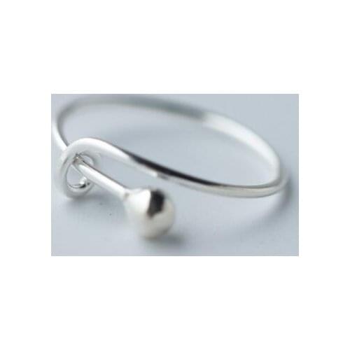 Real. 925 Sterling Silver Jewelry Ball latch fastener /Catch Ring Adjustable J1230