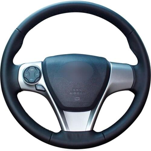 Hand-stitched Black PU Faux Leather Car Steering Wheel Cover for Toyota Venza 2012 20132014 2015 2016 2017 Camry (US) 2012