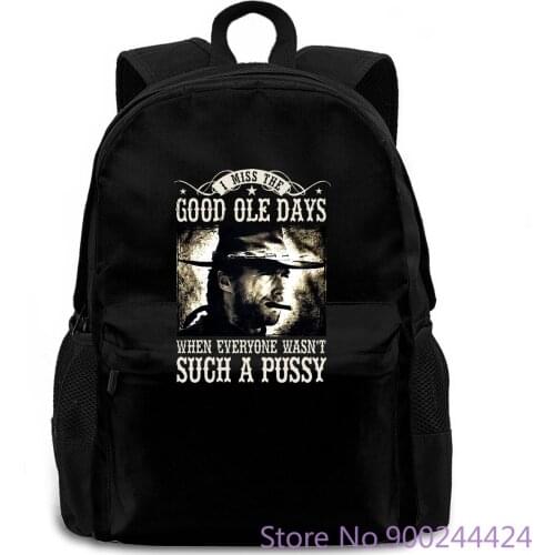 I Miss The Good Ole DayClint Eastwood Black Style Swag women men backpack laptop travel school adult student