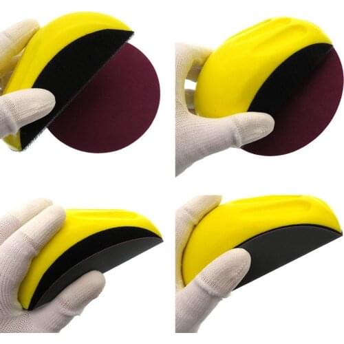 1Pcs 6 Inch 150MM Car Paint Polishing Disc Sandpaper Grinding Hand Block Mouse Shaped Backing Pad Sanding Lint Manual Holder