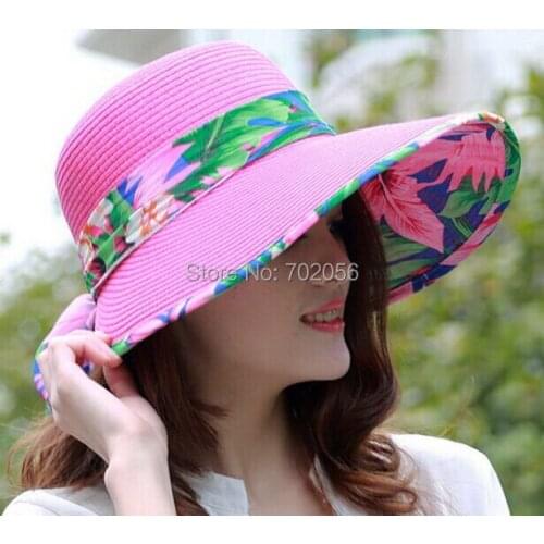 Women Wide Large Floppy Brim Summer Beach Sun Straw Beach Derby Hat Cap 7colors #3860
