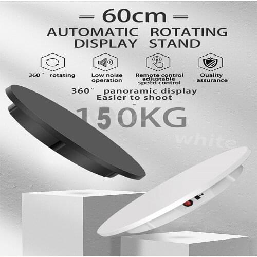 60cm Super Large 360 Degree Remote Control Speed Direction Jewelry Display Stand Electric Rotating Photography Display Stand