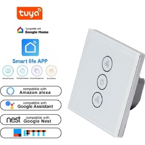 Tuya Wifi Ceiling Fan switch Remote control Stepless speed regulation touch fan switch wall speed controller switch AC110-240V