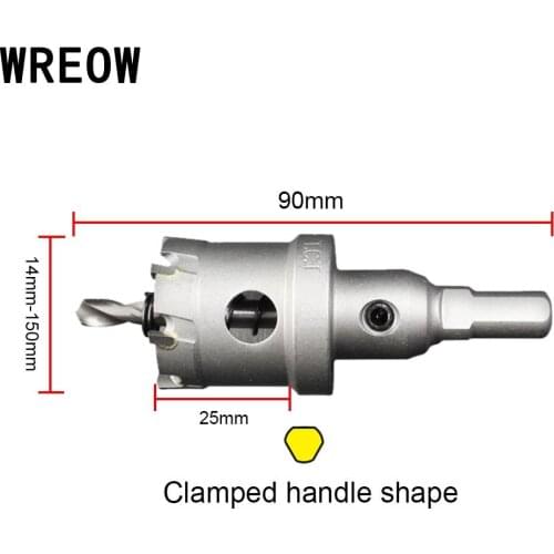 Carbide TCT Holesaw Drill Bit 3 Side Shank Hole Saw for Steel Metal Wood D4
