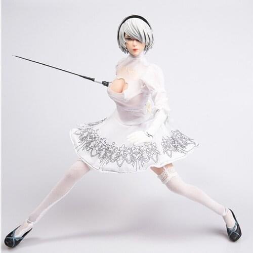 1/6 Scale 1/6th clothes TYM073 NieR White dress For Action Figure Body