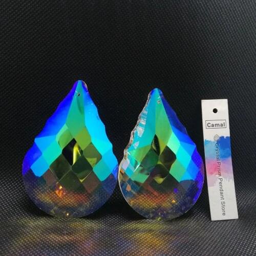 Camal 1pcs AB Color 74mm Gourd Drop Glass Crystal Prisms Pendant Chandelier Hanging Lamp Lighting Parts SunCatcher Home Decor