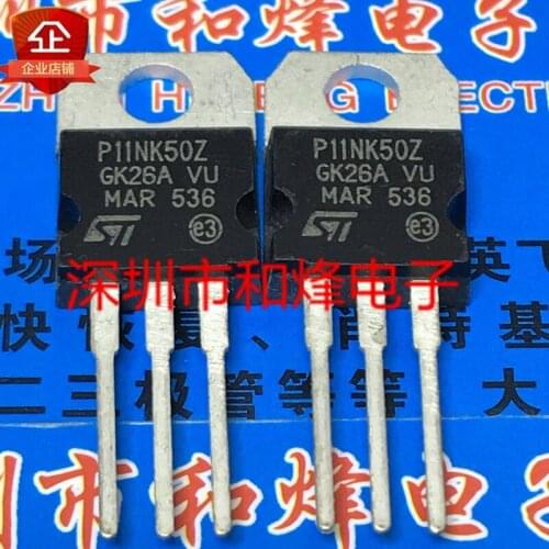 100% New&original P11NK50Z STP11NK50Z TO-220 500V 10A 5pcs/lot