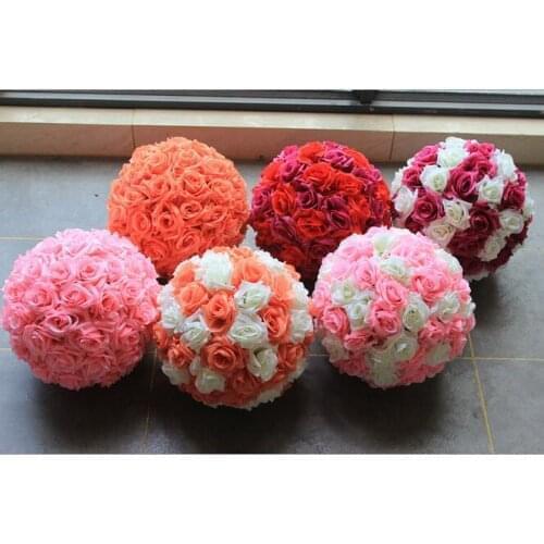 15 Inch Wedding silk Pomander Kissing Ball flower ball decorate artificial flower for wedding garden market decoration
