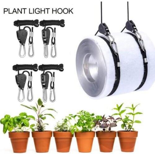 2/4 Pcs 150lbs Load 1/8 Grow Light Rope Ratchet Lights Lifters Reflector Hangers For Reflector Hood Aquarium LED Plant Grow Tent