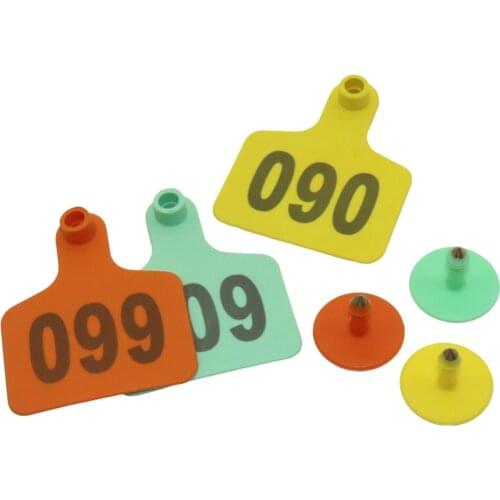 20 Pcs Cattle Sheep Calves Sow Ear tag Laser engraving Animal Identification Card Farm Animal Supplies Yellow Orange Green