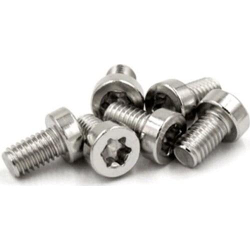 30pcs M2 Cylindrical head plum screw 304 stainless steel star Hexagonal security torx screws 4mm-10mm Length