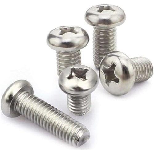 30pcs M4 304 stainless steel Phillips round head screws cross pan headed screw mechanical bolts bolt GB818 3mm-28mm length