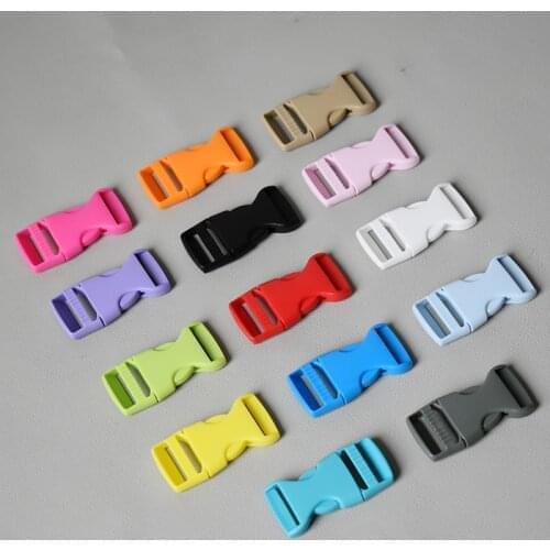 50 Pcs 20mm Color plastic buckle for bag pet dog collar necklace bracelet paracord sewing accessories