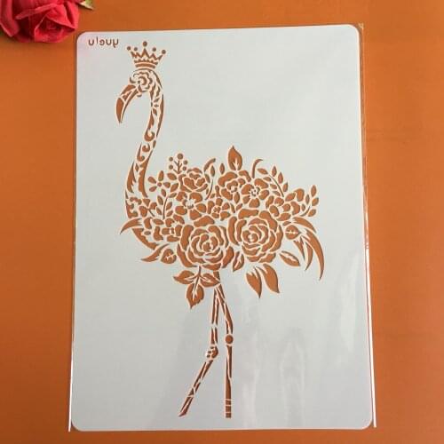 A4 29 * 21cm diy craft Flamingo mold for painting stencils stamped photo album embossed paper card on wood, fabric,wall stencil