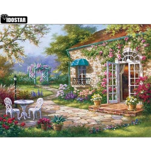Diamond Embroidery Landscape Idyllic pattern With Rhinestones Needlework Diamond Mosaic Nature Sale Kits For cross-stitching