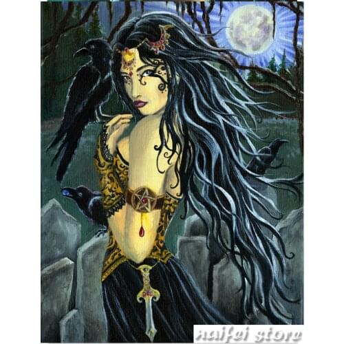 DIY 5D diamond painting Gods,Mars,crow,Goddesses cross stitch kit mosaic art rhinestone embroidery decorative painting gift