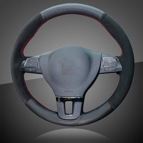 Auto Braid On The Steering Wheel Cover for Volkswagen VW Gol Tiguan Passat B7 Passat CC Touran Jetta Mk6 with Original Leather