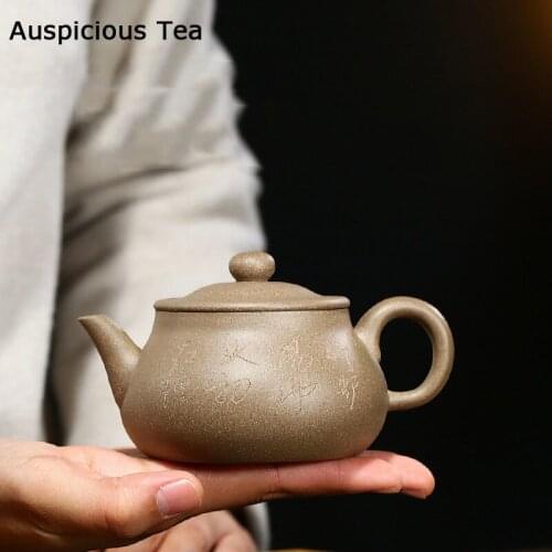 150ml Handmade Yixing Purple Clay Teapots Raw Ore section mud Tea Pot Ball hole filtration Zisha Kettle Tea ceremony Supplies
