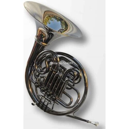 Hot Selling French Horn Bb/F Black Nickel Detachable bell Double 4 Keys Musical instrument professional With Case Accessories