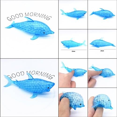 Spongy Sticky Gel Beads Squashed Exhaust Squeeze Relieve Toy Grape Ball Anti-Stress Toy Novelty Toy Dolphin Shark