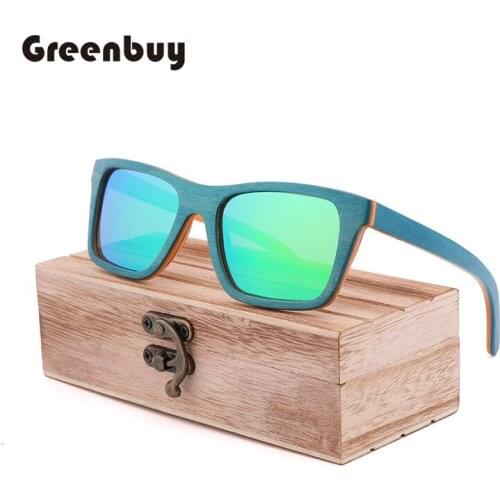 Classic fashion ladies wooden sunglasses 2019 new skateboard wood glasses polarized TAC lens UV400 bamboo sunglasses
