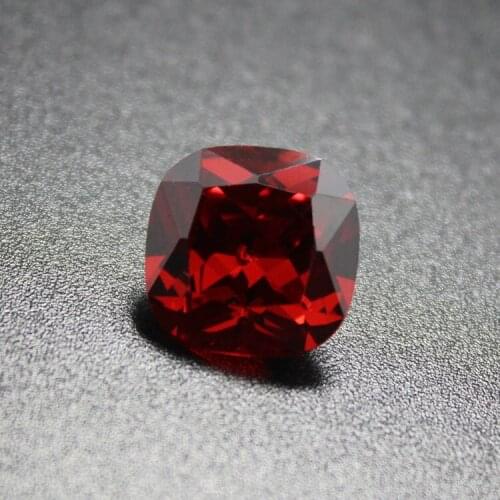 Square shape cushion brilliant cut Garnet Red cubic zirconia stone CZ beads in jewelry making DIY loose stones