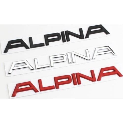 3D Metal ALPINA Letter Trunk Rear Emblem refit Creative Car Stying Sticker for E46 E60 E90 E36 E53 E30 E34 F10 F30 1 3 5 7 M X Z