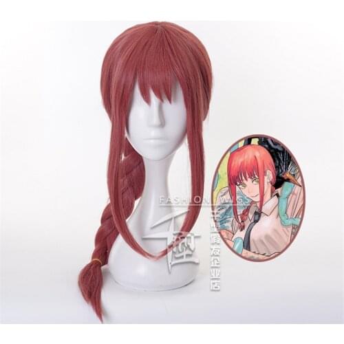 Anime Chainsaw Man Makima Cosplay Wigs Long Bangs Ponytail Braids Hair Party Costume Role Play Woman Wig