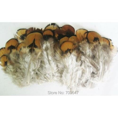 REEVES Pheasant Feathers,200PCS/LOT!4-8cm Yellow Reeves Pheasant BODY Feathers for fly tying, millinery,natural feathers