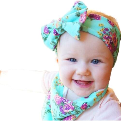 Flowers Print Floral Butterfly Bow Baby Headband New Baby Girl Hairband Turban Knot Headband Hair Band Accessories