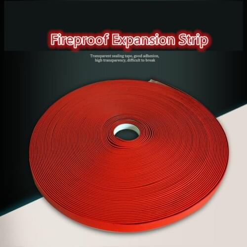 2 Meters 10mm*2mm Self Adhesive In-tumescent Tape Strip Door Window Fireproof Expand Resistant Tape Fire Expansion Red Black