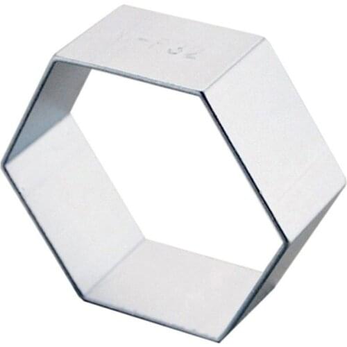 Hexagon Stereoscopic Cookie Cutter Aluminum Alloy Biscuit Cut Mold Baking Cake Fruit Cut Mold Embossing Printing Tools