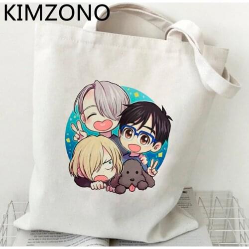 Yuri on Ice shopping bag tote grocery shopper handbag shopping shopper bag bolsas reutilizables reusable tote fabric custom