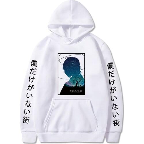 Erased anime hoodies Creative Graphic print hooded Unisex harajuku Pullover sweatshirt causal streetwear tops