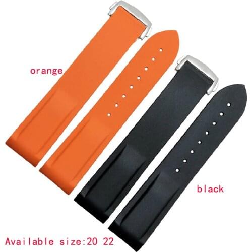 Top grau de qualidade pulseira 20 mm 22 mm preto mergulho impermevel de borracha de Silicone pulseira pulseiras