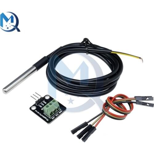 DS18B20 Waterproof Temperature Sensor Adapter Module Kit 1M/2M/3M Heat Resistance Cable Thermal Probe Sensor for Arduino
