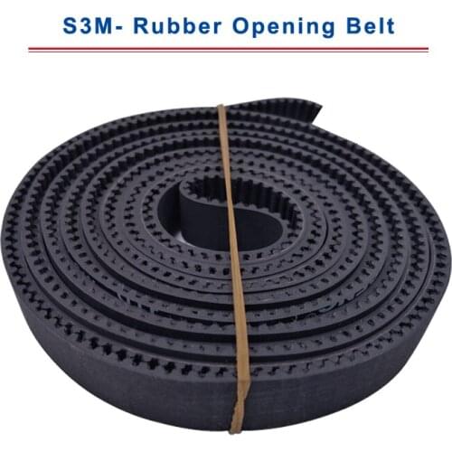 High Quality 1 meter S3M-Opening Timing Belt Rubber Material Belt Width 10 mm/15 mm Black Synchronous Belt Teeth Pitch 3 mm