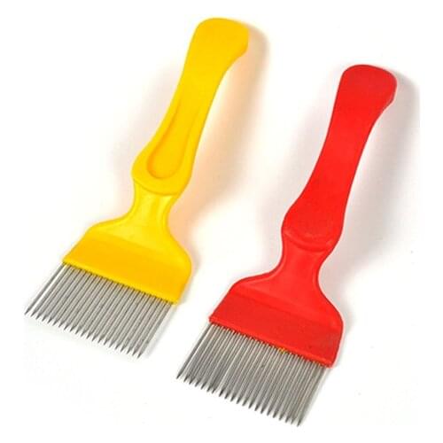 1PCS Good Quality 18 Pin Stainless Steel Tines Comb Uncapping Fork Scratcher Two-color Cut Honey Bee Beekeeping Tools
